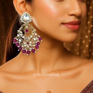 Falak Earrings for Wine Saree