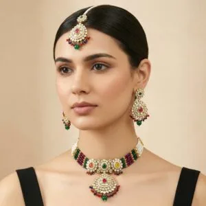 Farzana Multicolor Kundan Choker Necklace