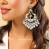 Gunjan Kundan Earrings White-04 Gunjan Kundan Earrings White