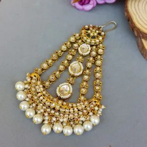 Ifra Kundan Passa for Bride White