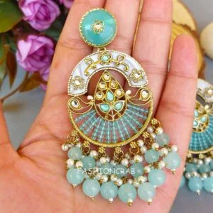 Ira Kundan Pearl Earrings