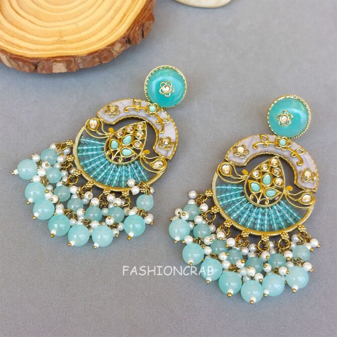 Ira Kundan Pearl Earrings