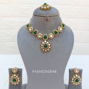 Kareena Green Kundan Set