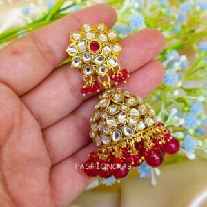 Khushbu Kundan Jhumka Pink