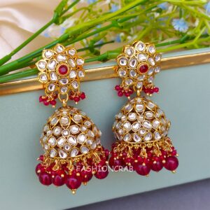 Khushbu Kundan Jhumka Pink