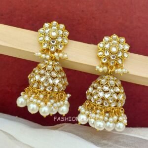 Khushbu Kundan Jhumka White