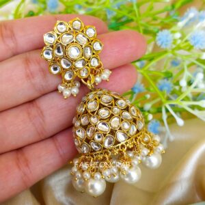 Khushbu Kundan Jhumka White