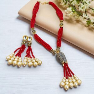 Kundan Jewellery for Maroon Lehenga