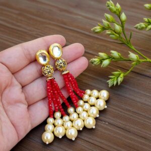 Kundan Jewellery for Maroon Lehenga