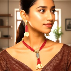 Kundan Jewellery for Maroon Lehenga