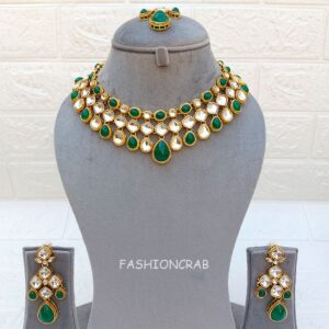 Kundan Necklace for Green Saree