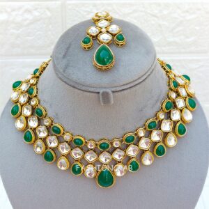 Kundan Necklace for Green Saree