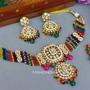 Multicolor Kundan Necklace for Wedding