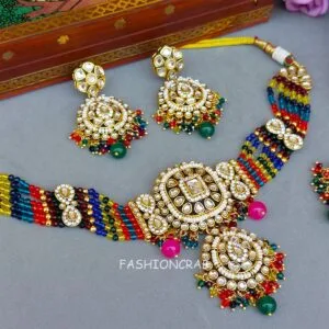 Multicolor Kundan Necklace for Wedding