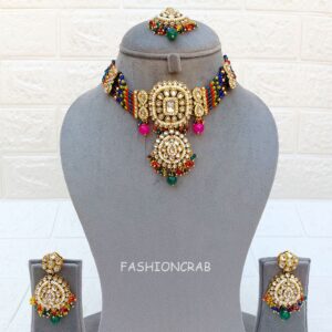 Multicolor Kundan Necklace for Wedding