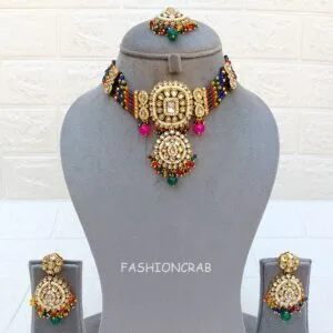 Multicolor Kundan Necklace for Wedding