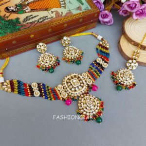 Multicolor Kundan Necklace for Wedding