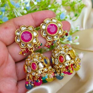 Naina Kundan Jhumka Multicolor