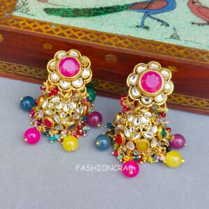 Naina Kundan Jhumka Multicolor