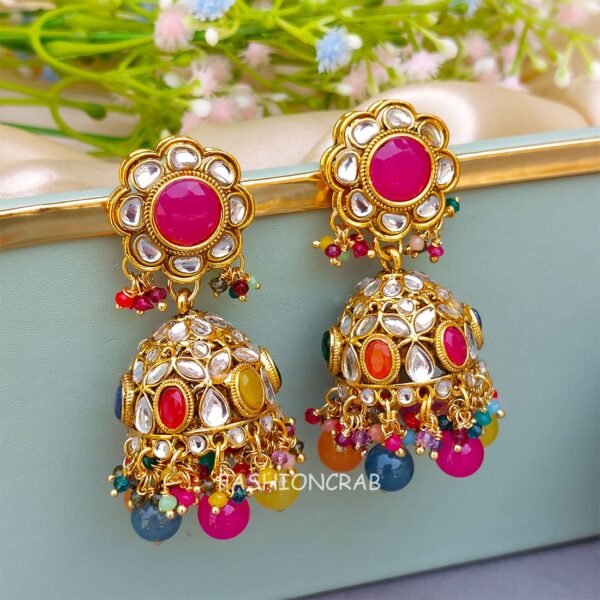 Naina Kundan Jhumka Multicolor