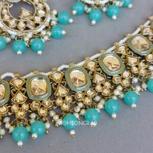 Pari Kundan Choker Set Blue