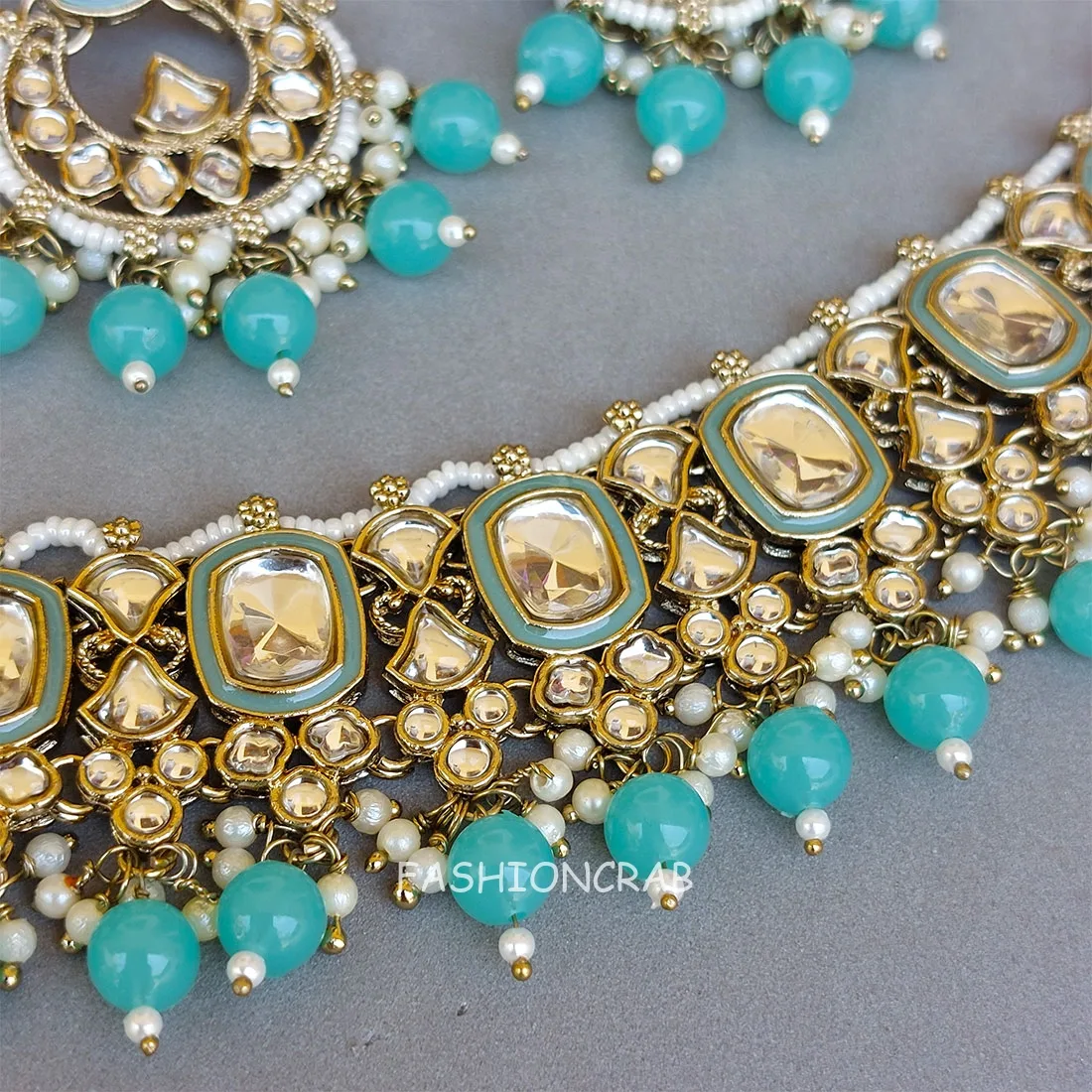 Pari Kundan Choker Set Blue