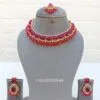 Pink Necklace and Earring Set-05 Pink Necklace and Earring Set