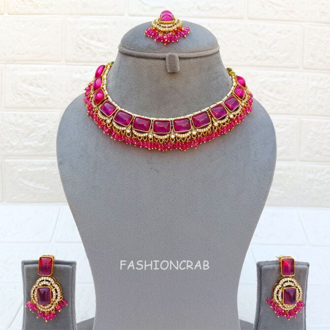 Pink Necklace and Earring Set