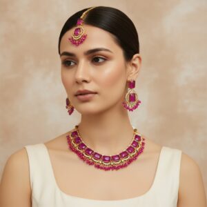 Pink Necklace and Earring Set