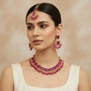 Pink Necklace and Earring Set