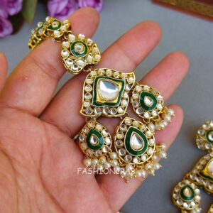 Radhika Earrings with Chain - White