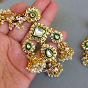 Radhika Earrings with Chain - White