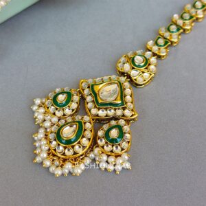 Radhika Earrings with Chain - White