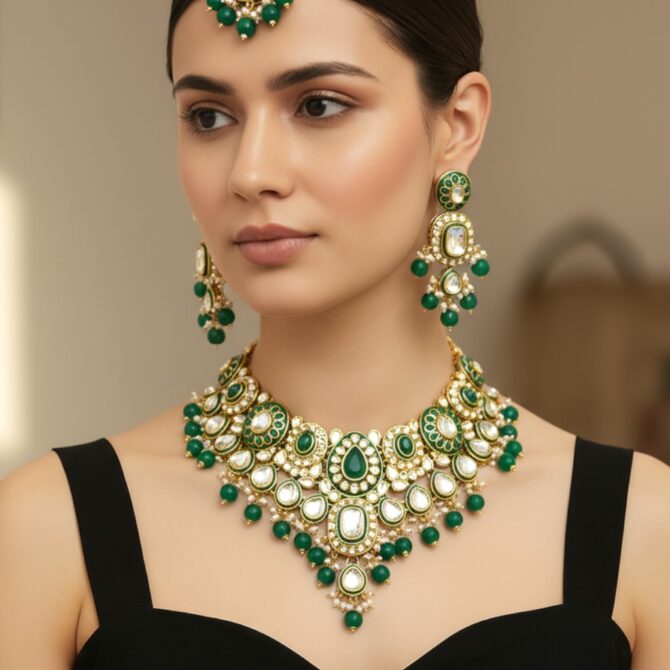 Radhika Green Bridal Jewellery Set Radhika Green Bridal Jewellery Set