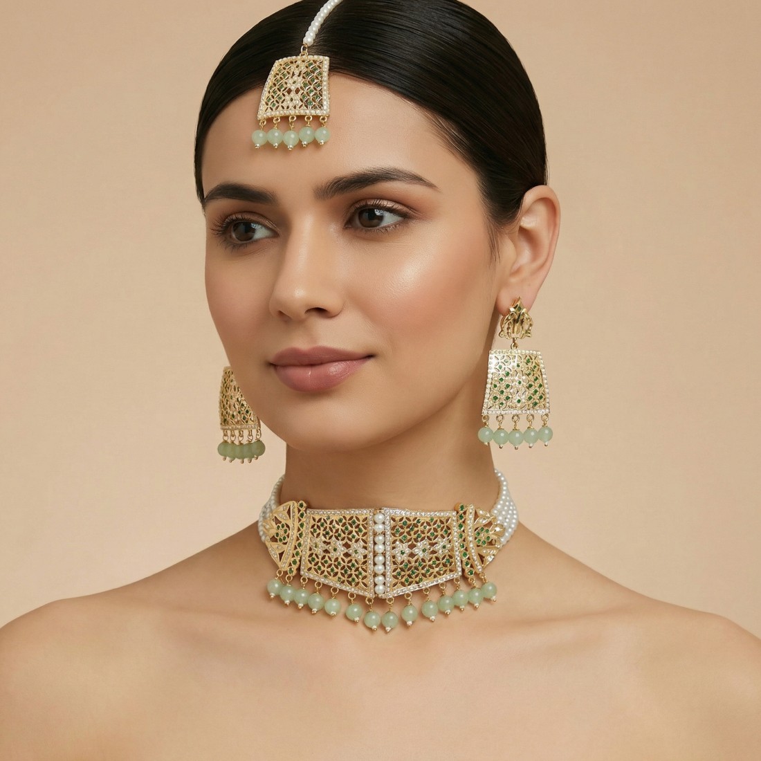 Rehana Pista Green Punjabi Jewellery