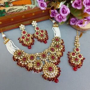 Sanya Maroon Choker Set