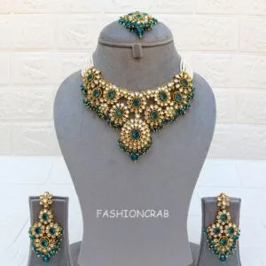 Sanya Peacock Blue Choker Set