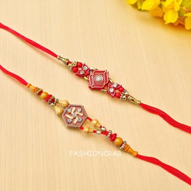 Set of 2 Fancy Thread Rakhi for Brother-02 Set of 2 Fancy Thread Rakhi for Brother