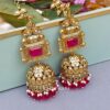 Sophia Big Kundan Jhumka - Pink