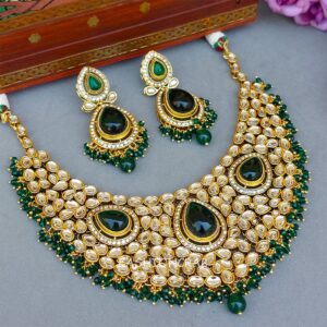 Tanishka Kundan Jewellery Set Green