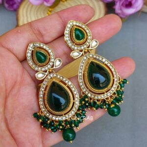 Tanishka Kundan Jewellery Set Green