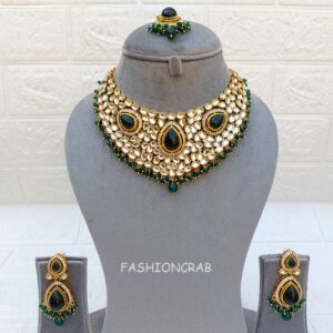 Tanishka Kundan Jewellery Set Green