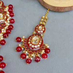 Vasundhara Maroon Kundan Necklace