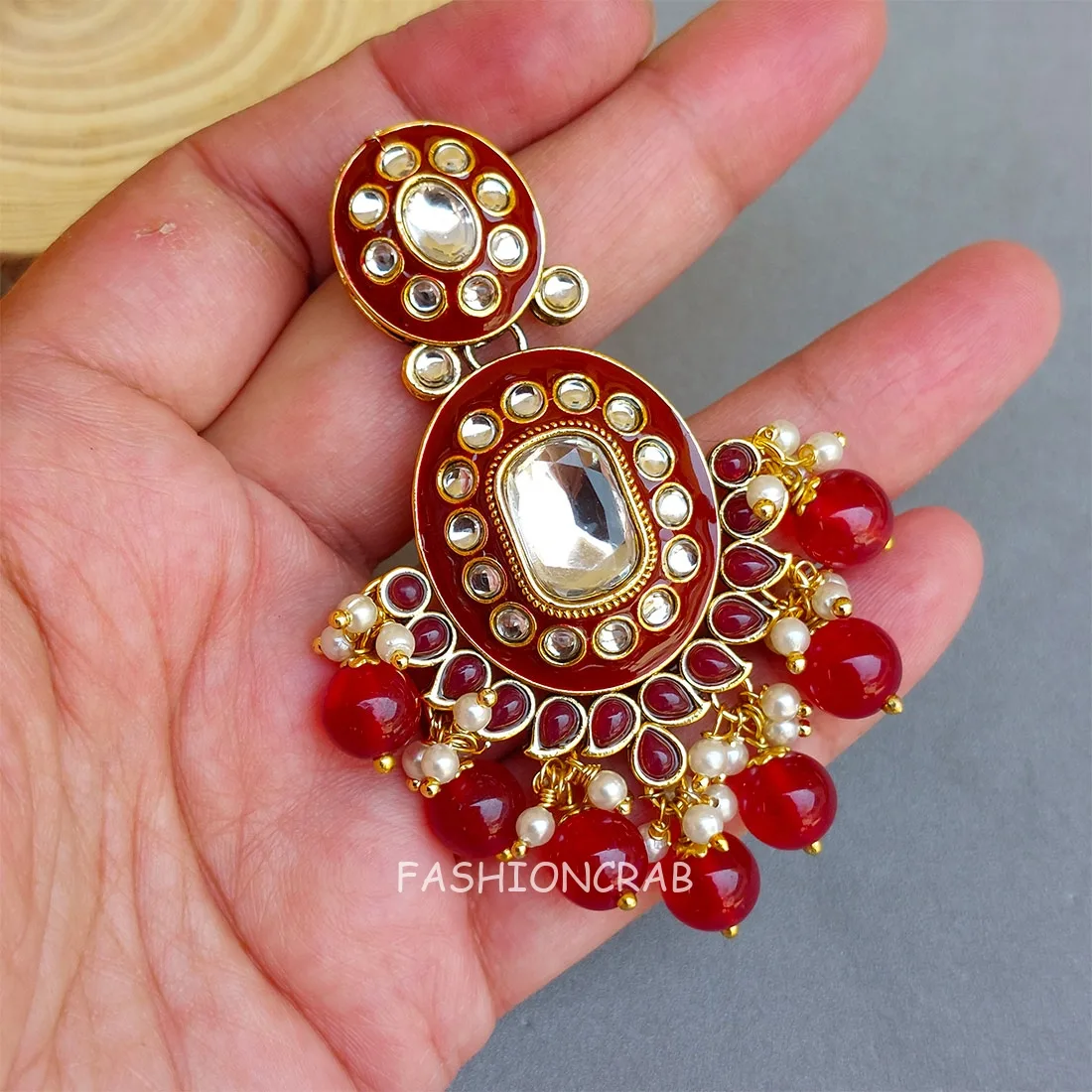 Vasundhara Maroon Kundan Necklace
