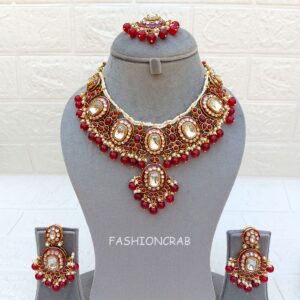 Vasundhara Maroon Kundan Necklace
