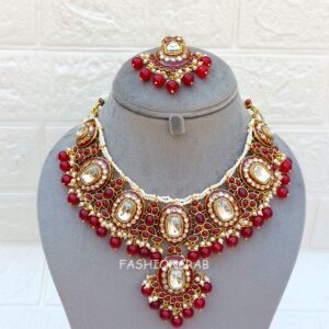 Vasundhara Maroon Kundan Necklace