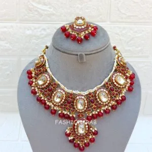 Vasundhara Maroon Kundan Necklace