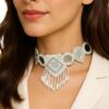 White Beads Western Choker Necklace for Girls