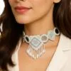 White Beads Western Choker Necklace for Girls