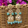 Zainab Blue Kundan Jhumka Earrings Zainab Blue Kundan Jhumka Earrings